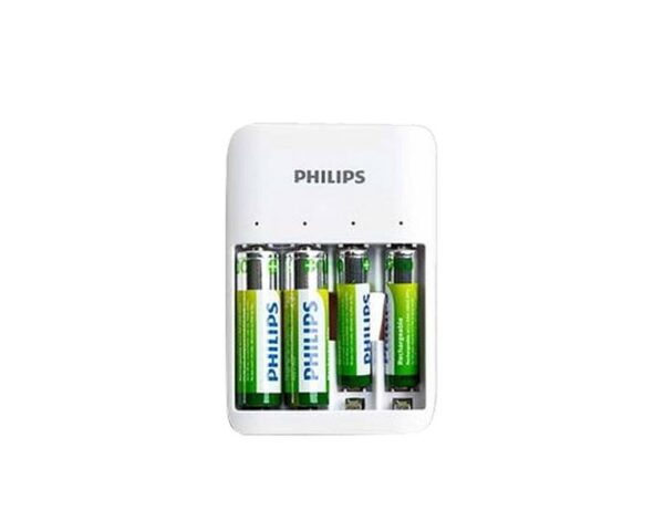 Chargeur de batterie Philips + 2 piles AAA 700 mAh + 2 piles AA 1300 mAh Phil-SCB4013NB/00 - Port USB