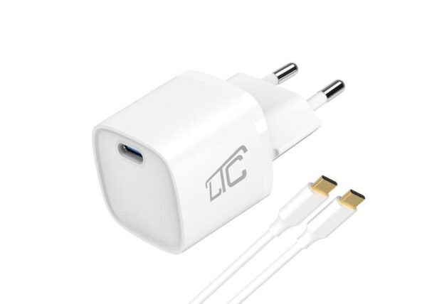 Chargeur mural LTC 30 W GaN USB-C PD 3 A + câble USB-C de 1 m
