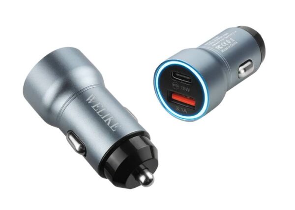 Chargeur rapide allume-cigare 67,5 W (USB 22,5 W + PD 45 W), métal