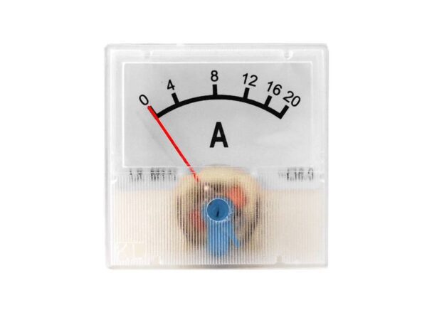 Ampèremètre analogique carré mini 20A.