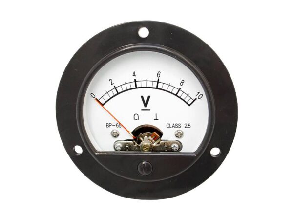 Voltmètre analogique rond 10 V