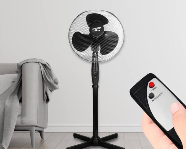 Ventilateur sur pied PS LTC 16" 50W 3 modes Télécommande Noir HQ