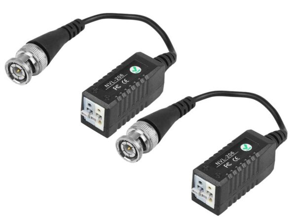 Transformateur d'impédance passif à 1 canal, sur câble, lot de 2, 300 m (balun).