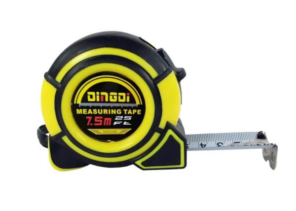 Mètre ruban enroulable 7,5 m x 25 mm, en acier avec verrou