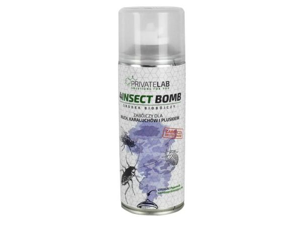 Bombe insecticide 400 ml cyperméthrine 0,5 %, tétraméthrine 0,2 %.