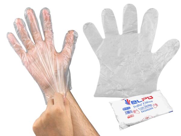 Gants en plastique jetables PS (à déchirer) 1 ensemble = 100 pièces.