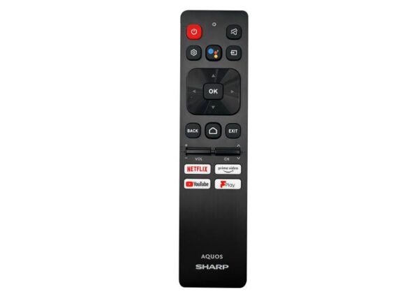 Télécommande d'origine Sharp Aquos SHW/RMC/0138N pour téléviseur, avec fonction vocale, compatible Netflix, YouTube et Prime Video.