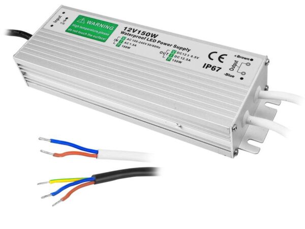 Alimentation LED étanche IP67 12V/150W.