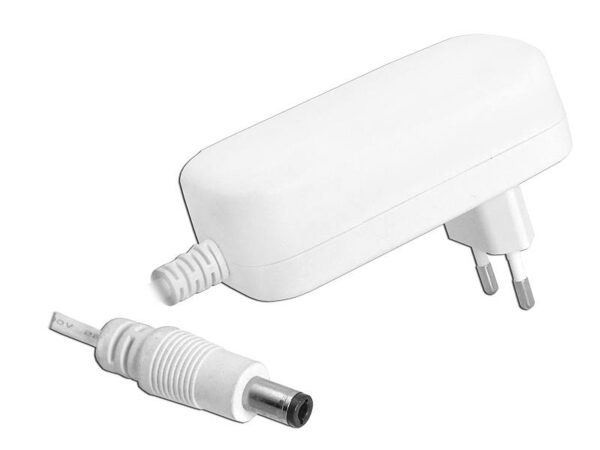 Alimentation 12V/2,5A/30W, prise 2,1/5,5 mm, blanche.