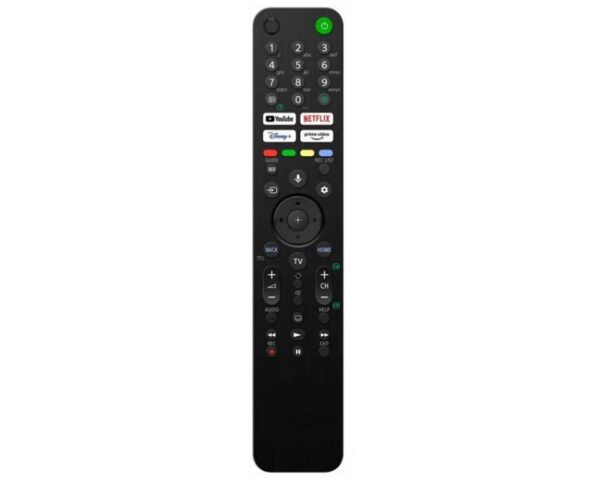 Télécommande pour téléviseur LCD Sony RMF-TX520E : compatible Netflix, YouTube, Disney+, Prime Video et commande vocale.