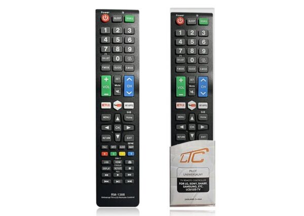 Télécommande universelle PS RM-L1388 pour téléviseurs LCD/LED, Netflix et YouTube