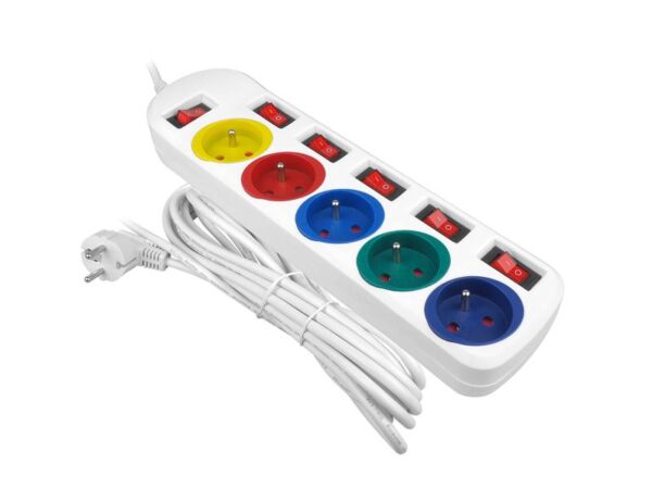 Rallonge électrique de 5 m, KD4002, blanche