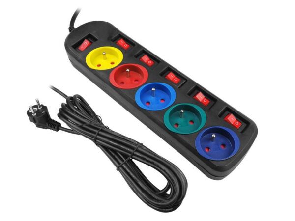 Rallonge électrique de 5 m, KD4002, noire