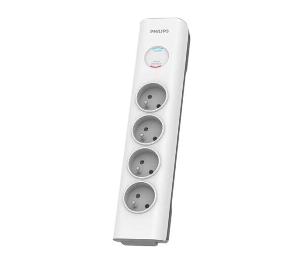 Multiprise Philips avec protection contre les surtensions, 4 prises, 2 m, blanche, 16 A, SPN7040WA/60