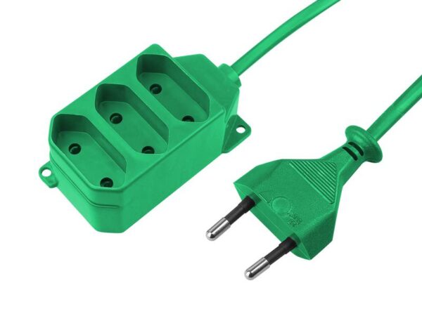 Rallonge électrique PS PS-362 3m 3Gn, verte, sapin de Noël.