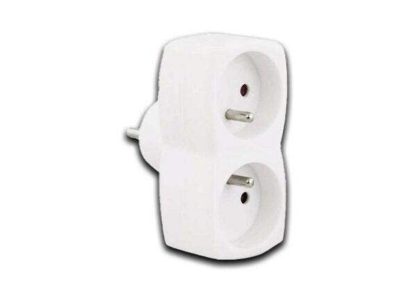 Répartiteur de courant : 2 prises de terre, blanc