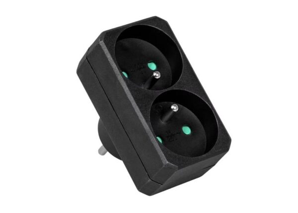 Répartiteur de courant : 2 prises de terre, noir