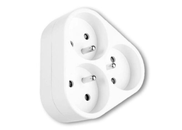 Répartiteur de courant : 3 prises de terre, blanc