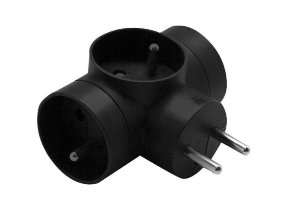 Répartiteur de courant : 3 prises de terre, R-31, noir