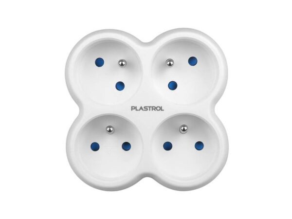 Répartiteur PS à quatre voies 4 GN rond avec broche R-41, blanc.