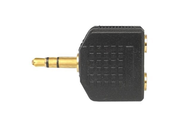 Adaptateur jack : fiche 3,5 mm – 2 prises 3,5 mm plaquées or