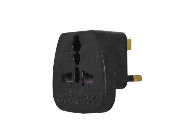 Adaptateur secteur universel - Prise anglaise, noir, avec protection