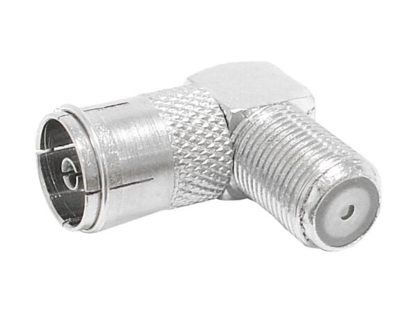 Transition F : prise F - prise d'antenne coudée.