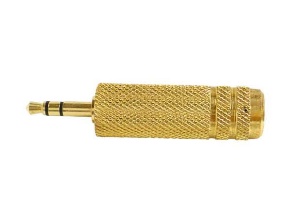 Adaptateur jack : fiche 3,5 mm - prise 6,3 mm plaquée or