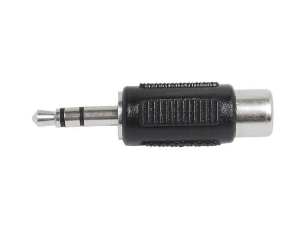 Adaptateur jack : prise stéréo 3,5 mm - prise RCA, plaquée or.