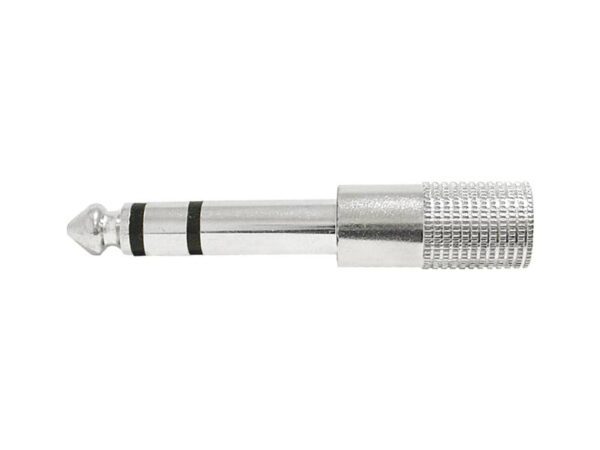 Adaptateur jack : fiche 6,3 mm – prise 3,5 mm, argent.