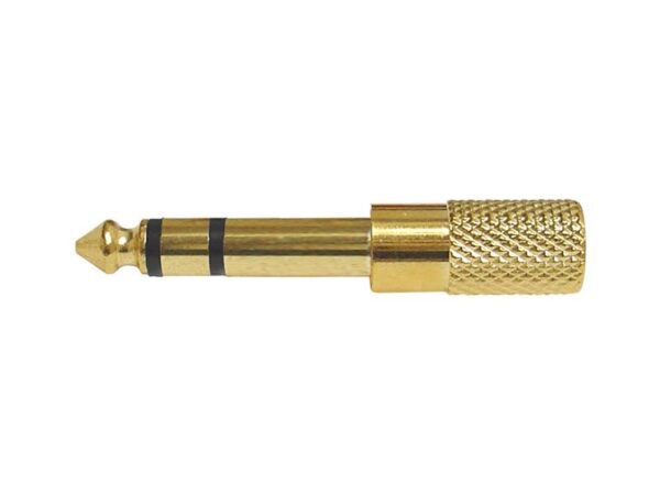 Adaptateur jack : fiche 6,3 mm – prise 3,5 mm, plaqué or.