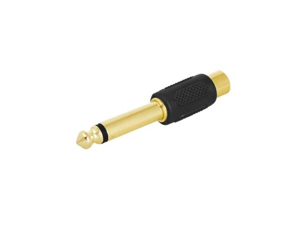 Adaptateur jack : fiche mono 6,3 mm - prise RCA plaquée or