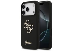 Étui Guess Silicone Big 4G Script pour     iPhone 17 Pro noir GUHCP17LSC4GSMK