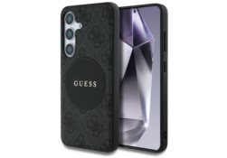 Étui Guess 4G Round Patch Classic Logo MagSafe pour Samsung Galaxy S25+ noir GUHMS25MP4PGRSGK