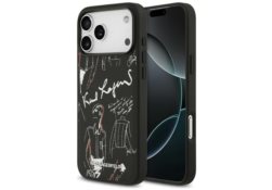 Étui Karl Lagerfeld Grained Pattern &    Logo MagSafe pour iPhone 17 Pro Max noir KLHMP17XPGGRMPK