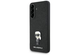 Étui Karl Lagerfeld Fixed Glitter Ikonik Logo Metal Pin pour Samsung Galaxy A56 noir KLHCSA56GKNPSK