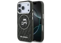 Étui Karl Lagerfeld IML Glitter Karl &   Choupette Heads Logo MagSafe pour iPhone 17 Pro noir KLHMP17LHMKBKCHOK