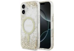 Étui Guess Resin Bottom Glitter MagSafe  pour iPhone 17 pourré GUHMP17SRGRGED