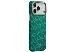Étui PITAKA Ultra-slim Monogram MagSafe pour iPhone 17 Pro Max złoto vert KI1701PTKP