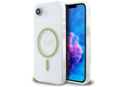Étui Guess IML Glitter Circle MagSafe pour iPhone 16e / 17e transparent GUHMPSE4HFGERET