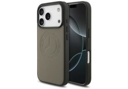 Étui Mercedes Leather Vintage Logo       MagSafe pour iPhone 17 Pro taupe MEHMP17L25RICVLT