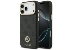 Étui Guess 4G Strass Logo MagSafe pour     iPhone 17 Pro Max noir GUHMP17XP4GRMDEK
