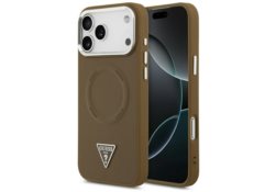 Étui Guess Triangle Logo MagSafe pour      iPhone 17 Pro marron GUHMP17LPSDTSCMW