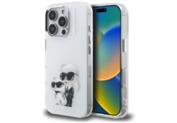 Étui Karl Lagerfeld IML Aquarelle Karl   & Choupette & Logo pour iPhone 16 Pro blanc KLHCP16LHMKCAQH