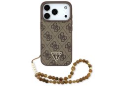 Étui Guess 4G Strap Triangle Logo        MagSafe pour iPhone 17 Pro marron GUHMP17LP4TSDPPSW