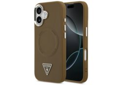 Étui Guess Triangle Logo MagSafe pour      iPhone 17 marron GUHMP17SPSDTSCMW
