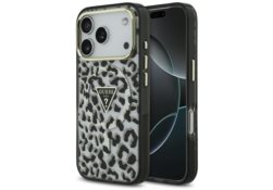 Étui Guess Leopard Glitter MagSafe pour    iPhone 17 Pro Max noir GUHMP17XHLEGTGLK