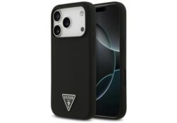 Étui Guess Silicone Triangle Logo        MagSafe pour iPhone 17 Pro Max noir GUHMP17XSCTRLMK