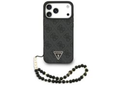 Étui Guess 4G Strap Triangle Logo        MagSafe pour iPhone 17 Pro Max noir GUHMP17XP4TSDPPSK