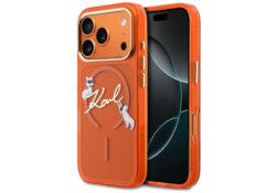 Étui Karl Lagerfeld IML Choupettes Karl  Script Logo MagSafe pour iPhone 17 Pro Max orange KLHMP17X5HKSCAO